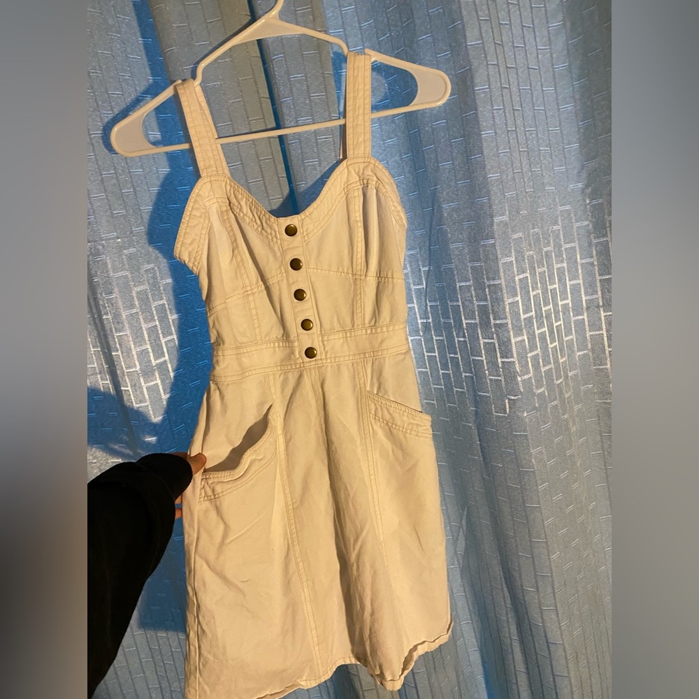 White denim mini dress, s